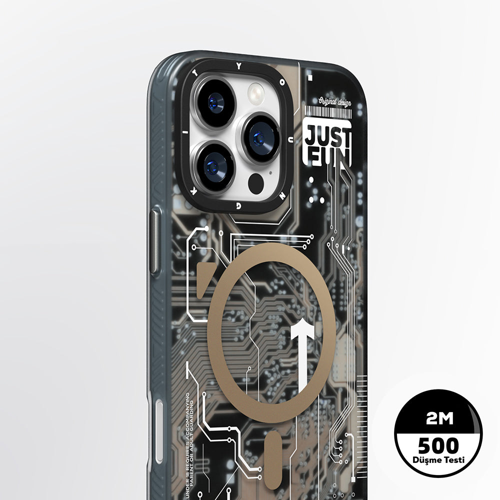 Youngkit Technology Serisi iPhone 16 Pro Max M-safe Şarj Özellikli Kılıf Youngkit Technology Serisi iPhone 16 Pro Max M-safe Şarj Özellikli Kılıf